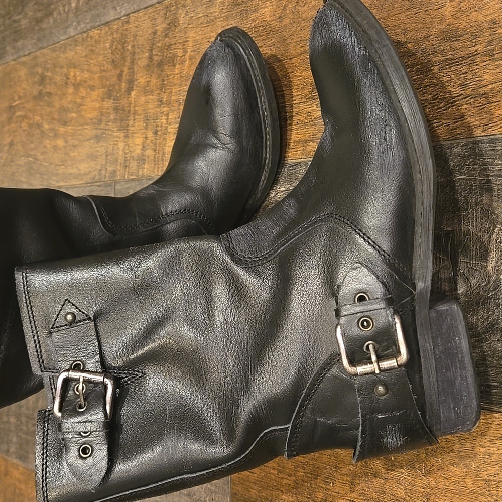 Zara Leather Moto Boots - Picture 7 of 15